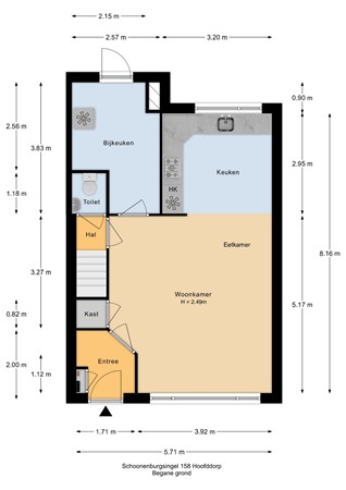 Plattegrond - Schoonenburgsingel 158, 2135 GE Hoofddorp - Schoonenburgsingel 158_Begane grond.jpg